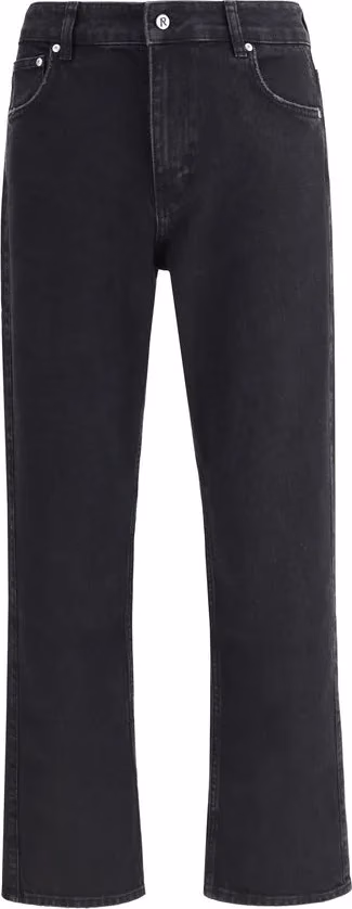 Represent Black Cotton Straight-Leg Jeans