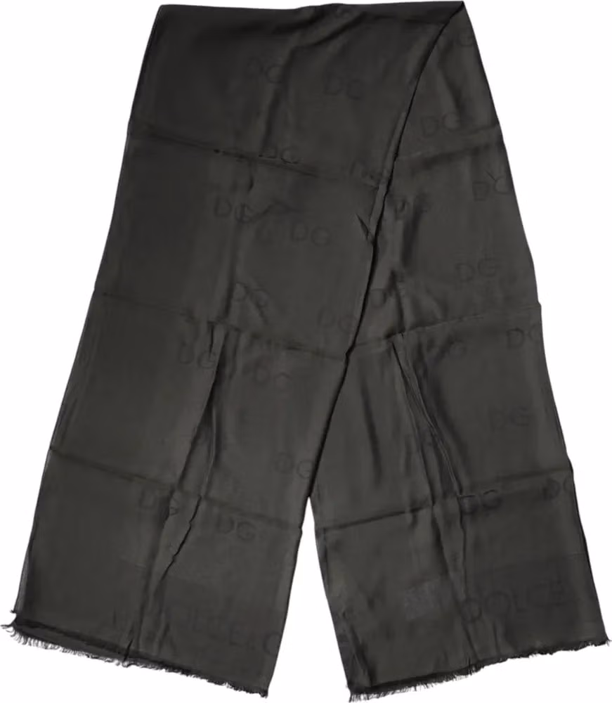 Dolce & Gabbana Black Modal Neck Wrap Men Shawl Men Scarf