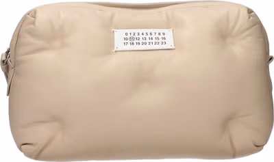 Beige Leather Clutch Bag