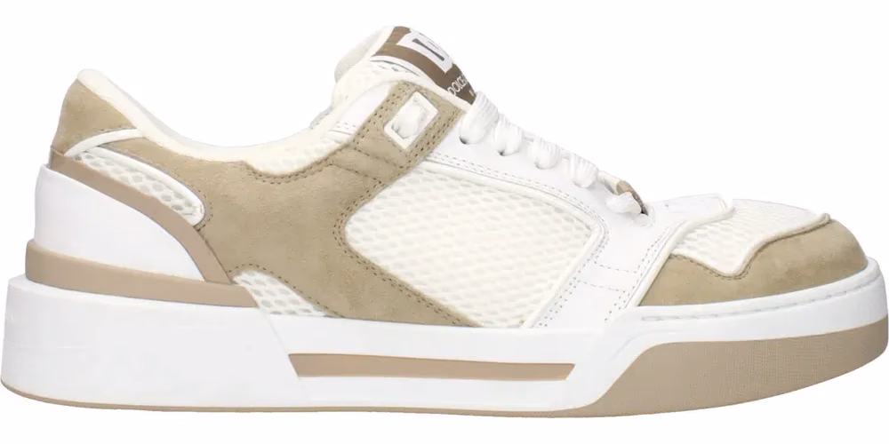 Dolce & Gabbana White Fabric Low Top Sneakers