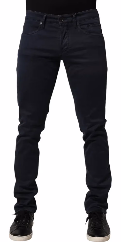 Siviglia Black Mid Waist Cotton Skinny Denim Men Trouser Jeans