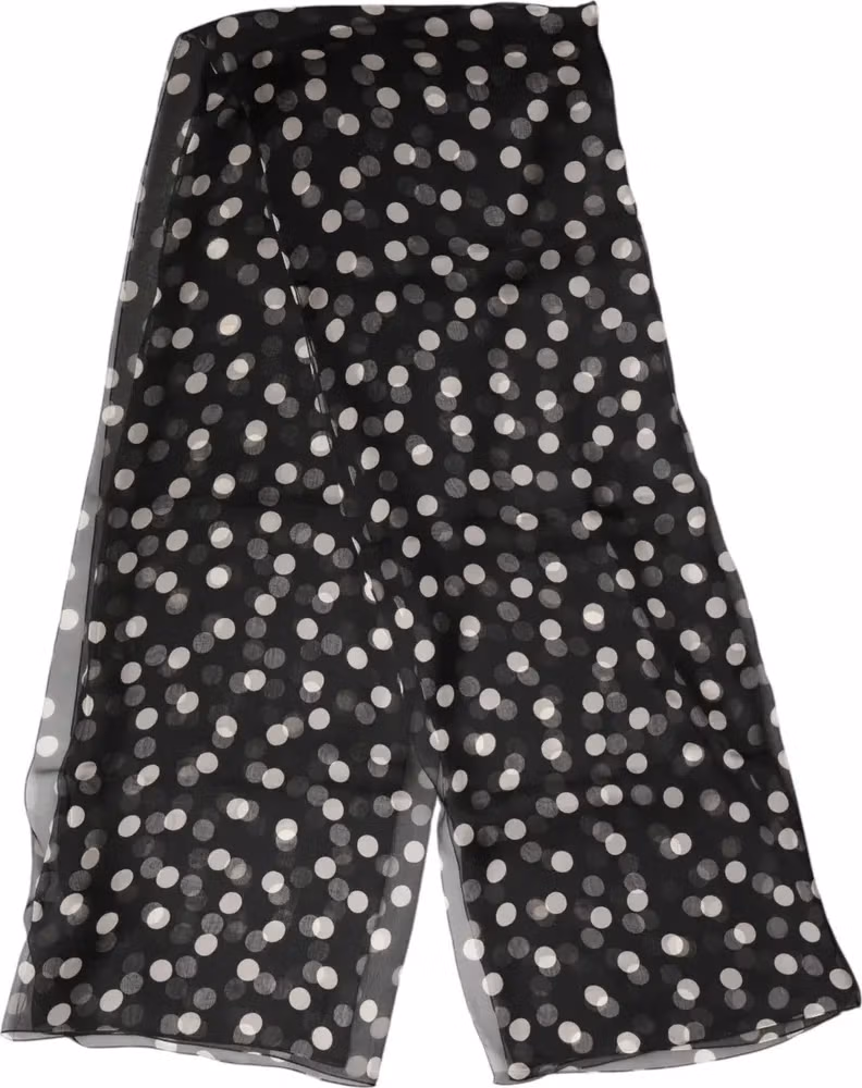 Dolce & Gabbana Black Polka Dot Silk Neck Wrap Shawl 205cm x 137cm Scarf