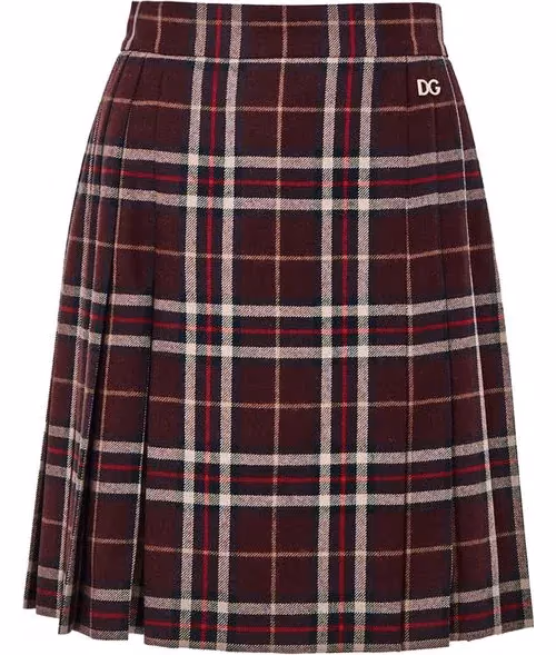 Dolce & Gabbana Bordeaux Wool Mini Skirt