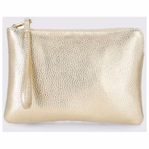 Coccinelle Gold Leather Clutch Bag