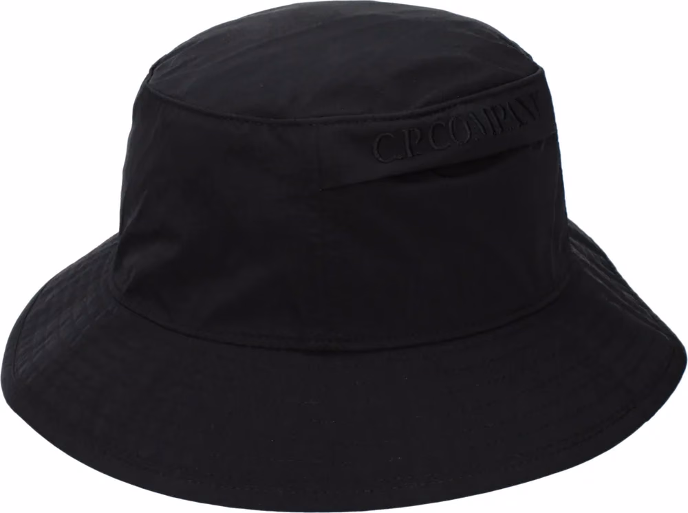 C.P. Company Black Polyamide Bucket Hat